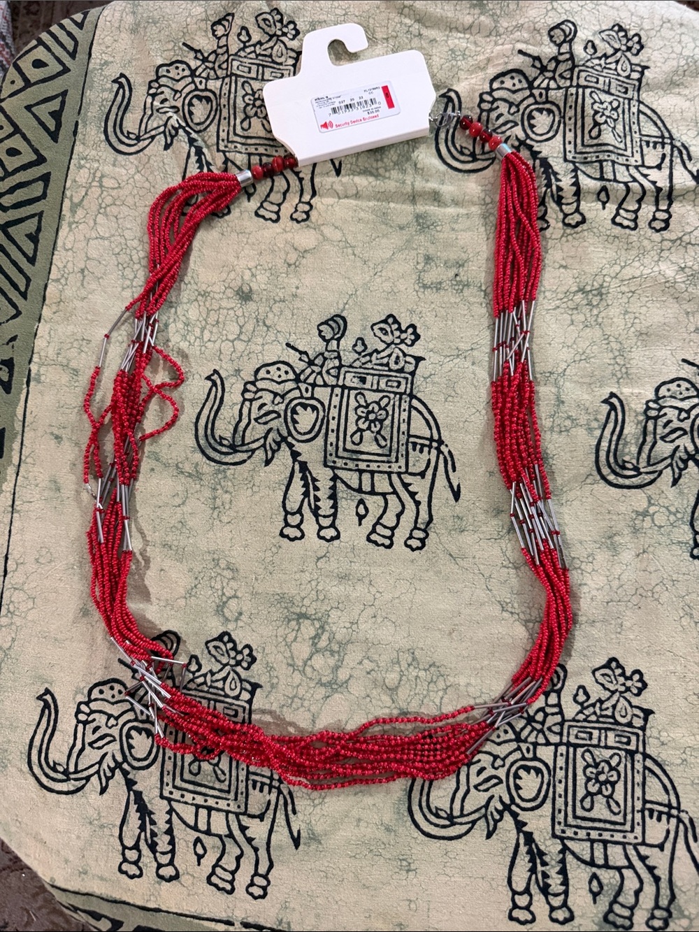Red Multi-Strand Beaded Necklace - Women Jewelry